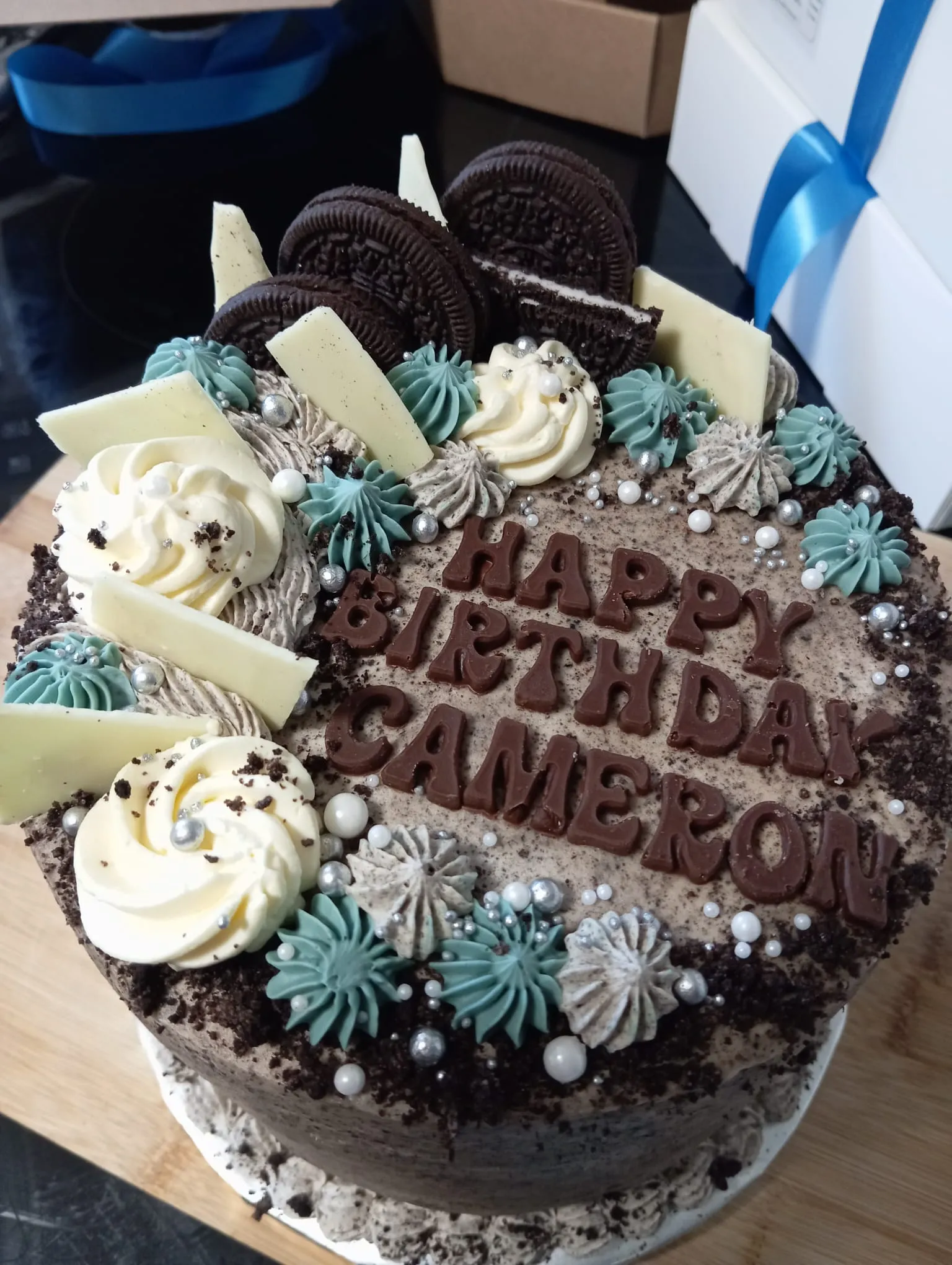 Handcrafted celebration cake by Black Rose Home Baking